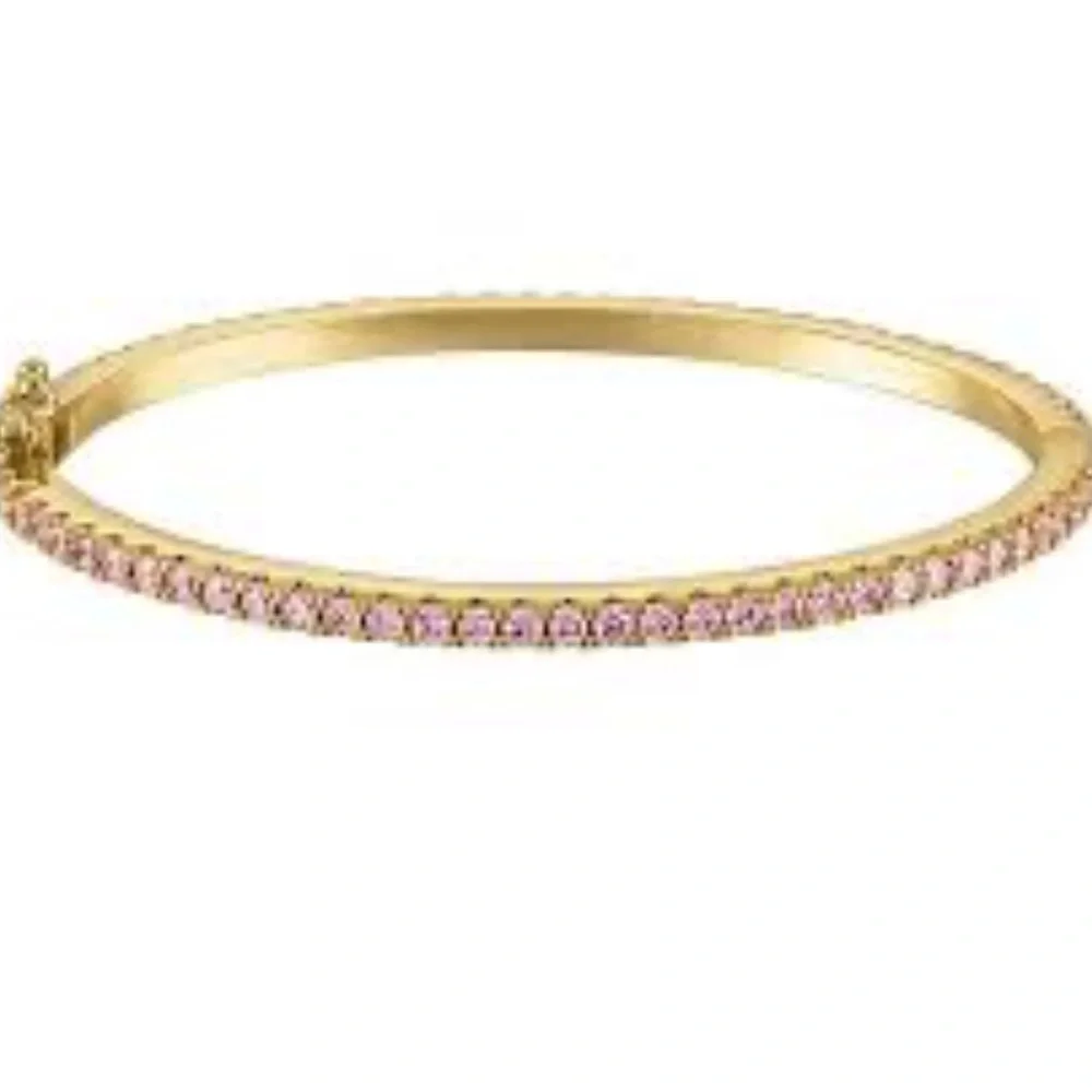 Junior Jewels Kids' 14k‎ Gold Plated Cubic Zirconia Bangle Bracelet